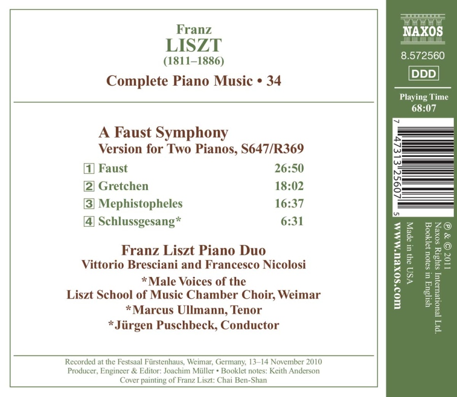 Liszt: Complete Piano Music Vol. 34 - A Faust Symphony - Version for 2 Pianos - slide-1