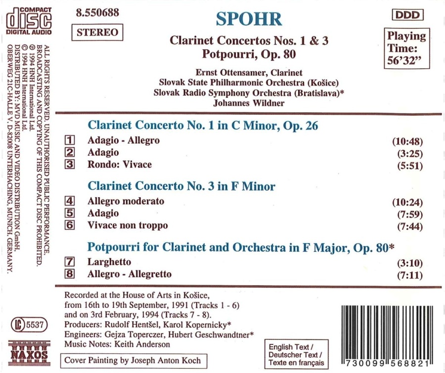 Spohr: Clarinet Concertos Nos. 1 and 3, Potpourri, Op. 80 - slide-1