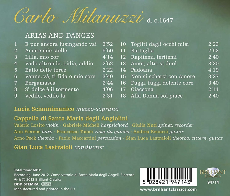 Milanuzzi: Arias and Dances - slide-1