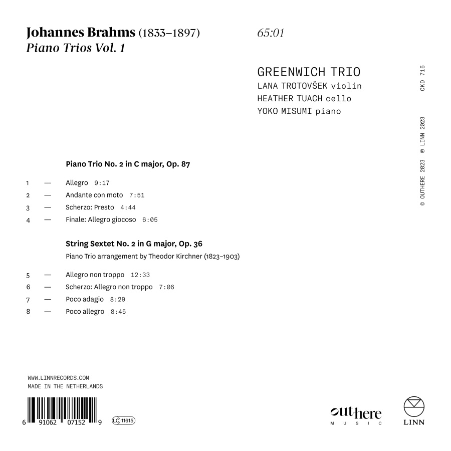 Brahms: Piano Trios Vol. 1 - slide-1