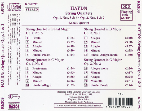 Haydn: String Quartets 1 & 2 - slide-1