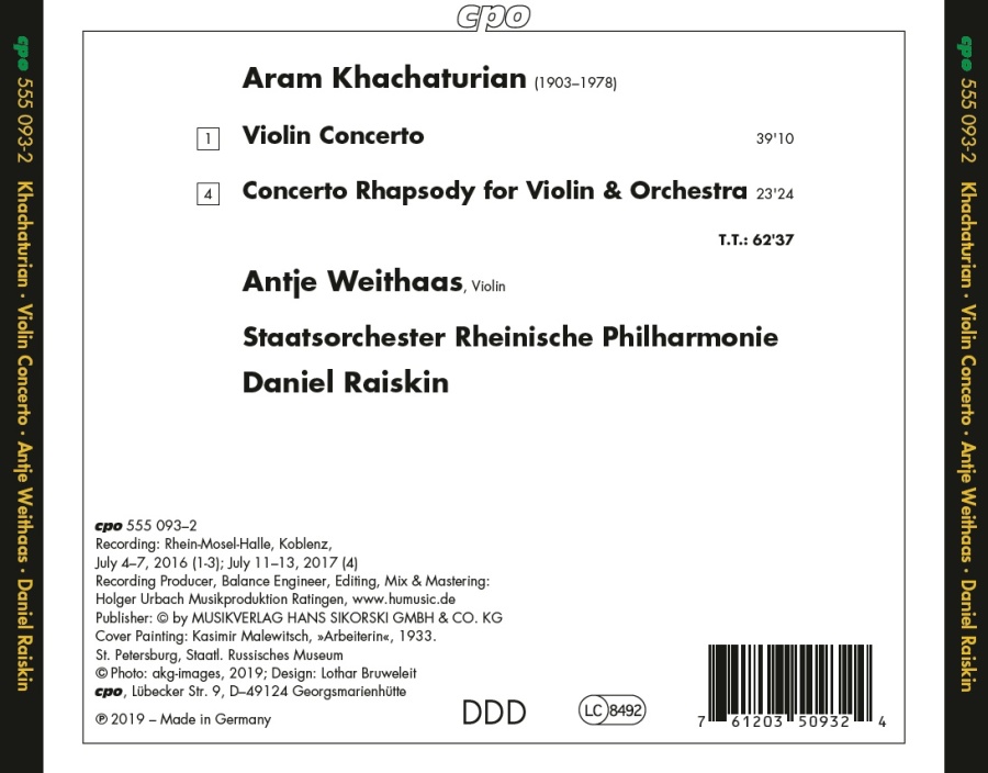 Khachaturian: Violin Concerto; Concerto Rhapsody - slide-1