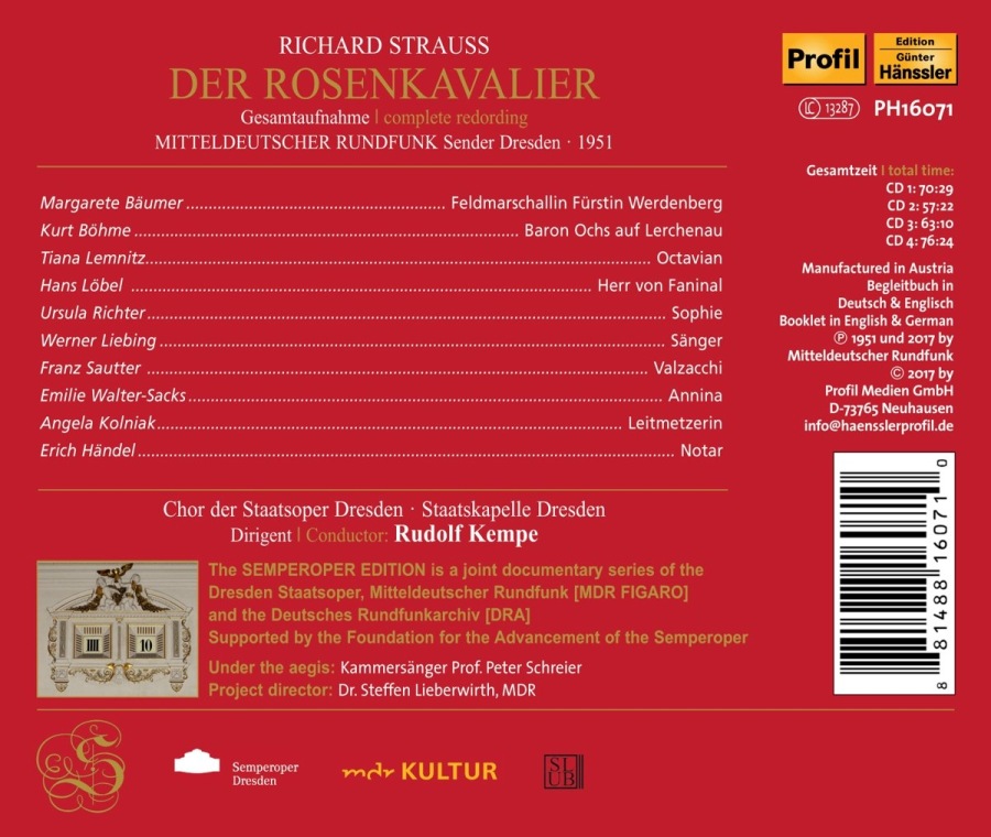 Strauss: Der Rosenkavalier; recording 1951 - slide-1