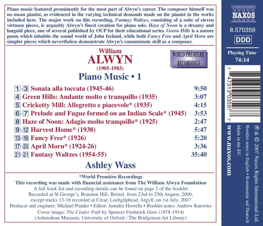 Alwyn: Piano Music Vol. 1 - slide-1