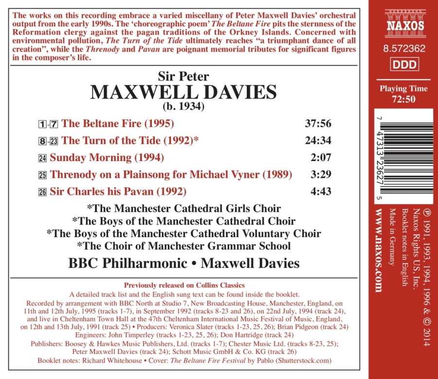 MAXWELL DAVIES: The Beltane Fire, The Turn of the Tide  Sir Charles his Pavan - slide-1