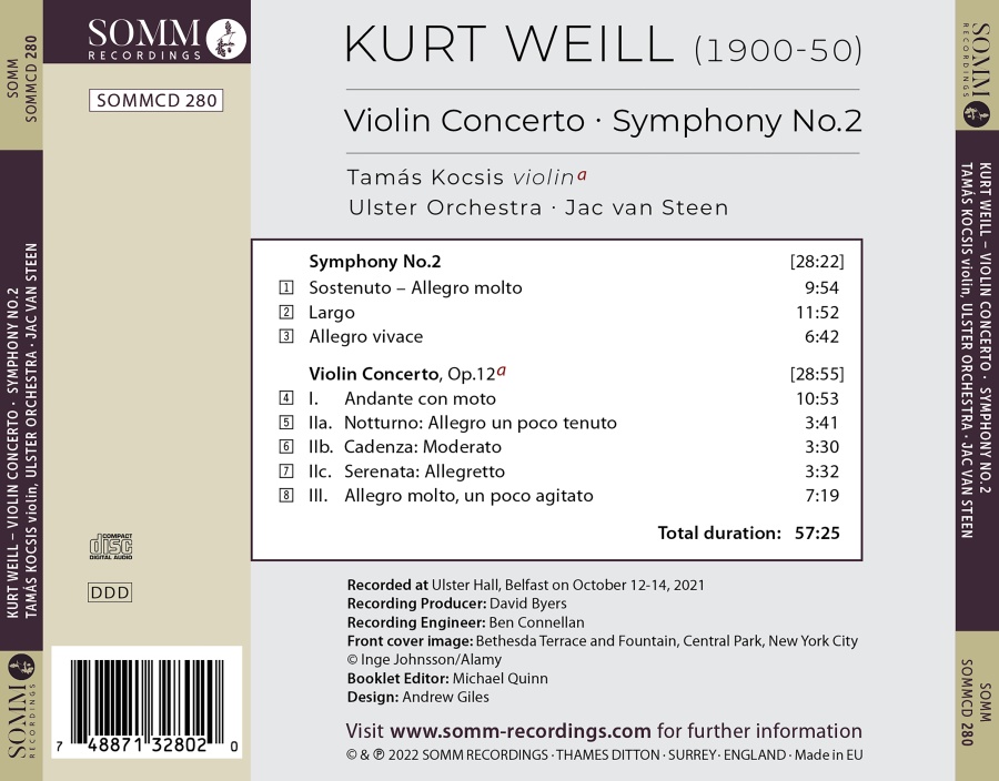 Weill: Violin Concerto; Symphony No. 2 - slide-1