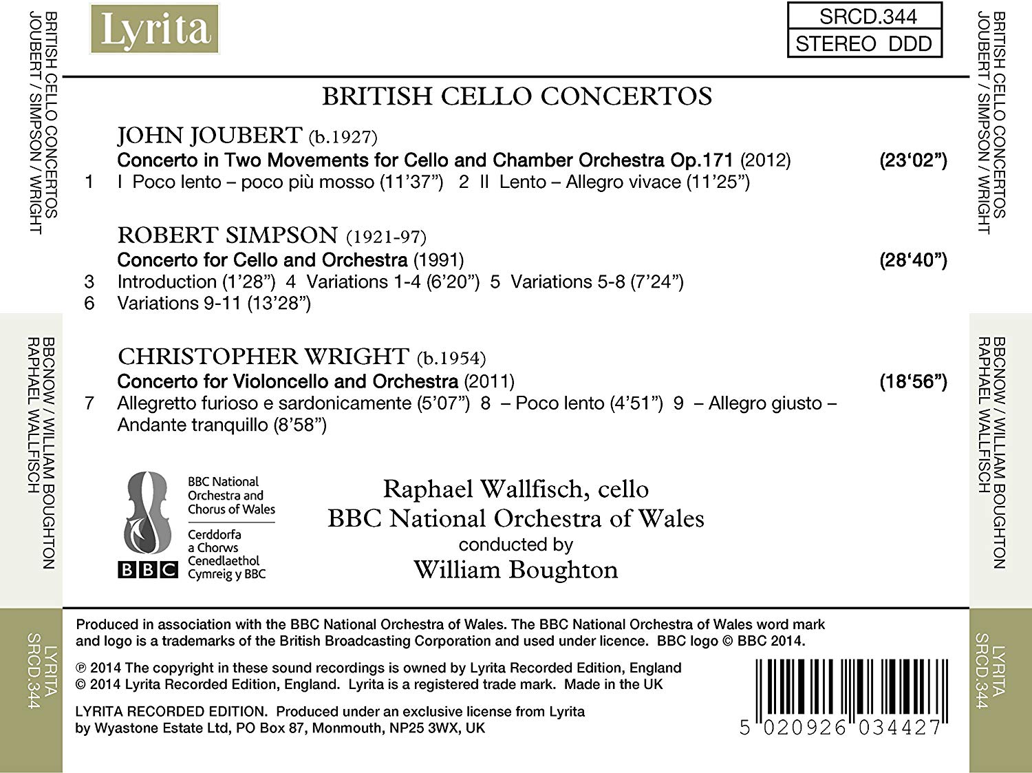 Joubert, Simpson, Wright : British Cello Concertos - slide-1