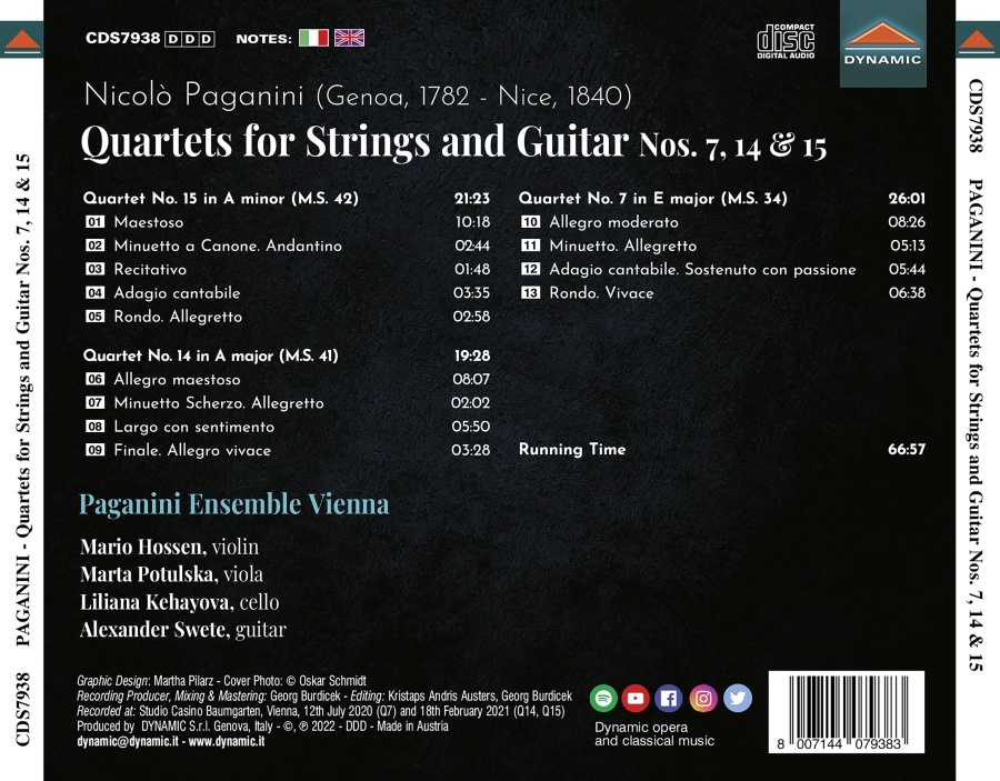 Paganini: Quartets for Strings and Guitar Nos. 7, 14 & 15 - slide-1