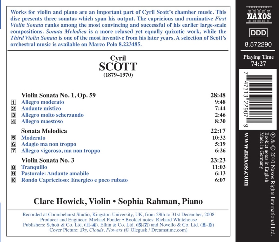 Scott: Violin Sonatas Nos. 1 & 3 - slide-1